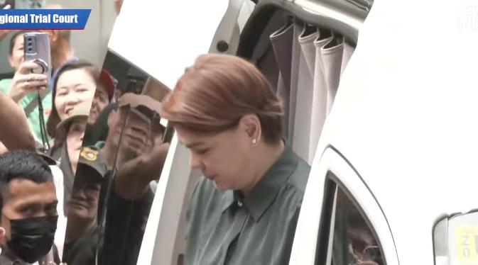 Sara Duterte attends arraignment over grave threats case after posting bail