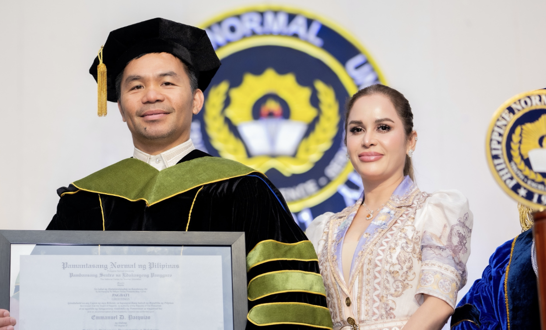 Manny Pacquiao receives honorary doctorate in PE and Sports from PNU Manny Pacquiao receives honorary doctorate in PE and Sports from PNU
