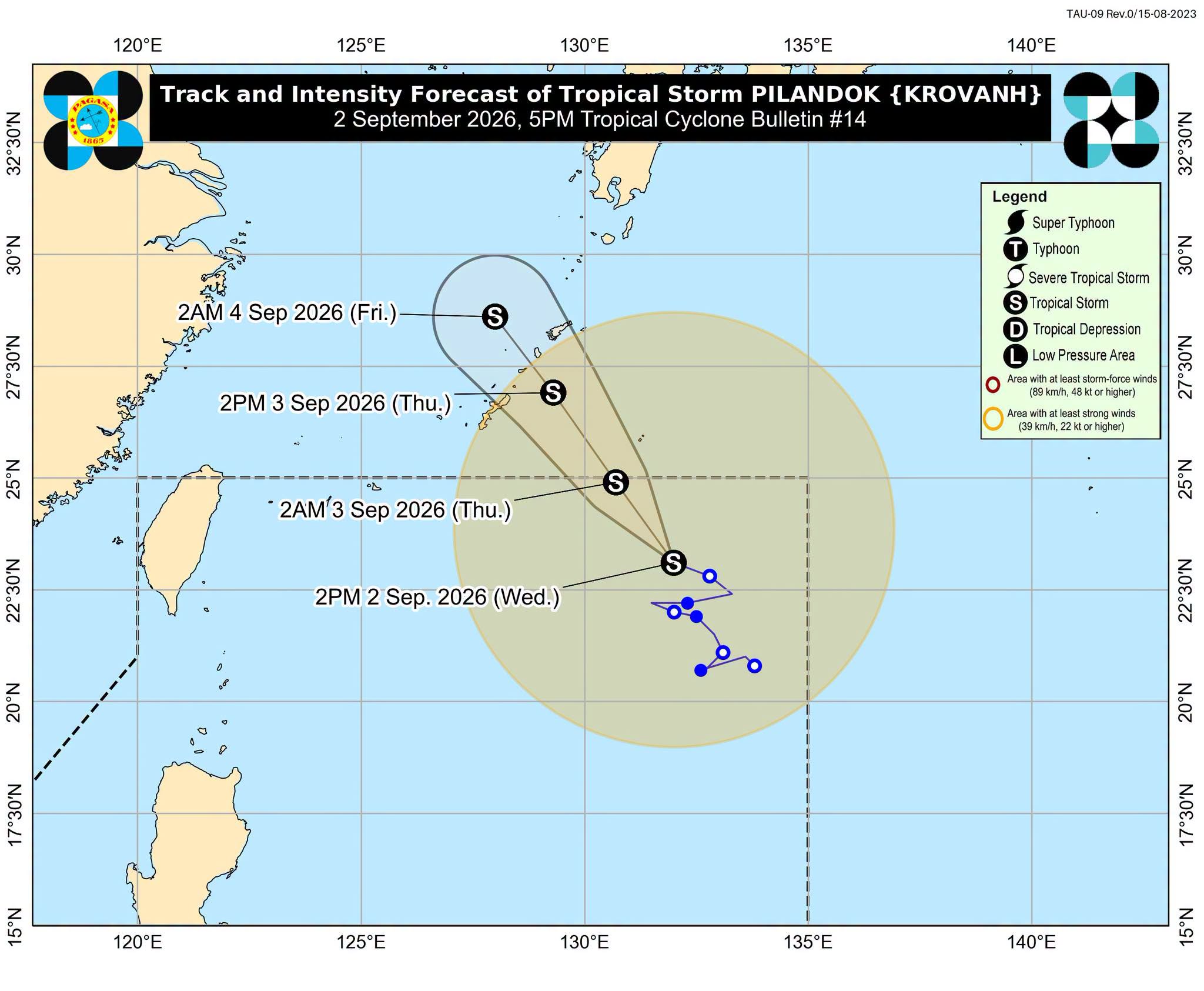  Tropical Storm Pilandok may exit PAR early Thursday
