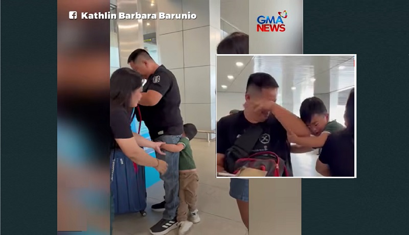 2-anyos na anak, naiyak nang papaalis na amang OFW; ama, ‘di rin napigilang maging emosyonal