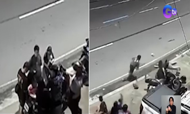 Mga nakatayo sa bangketa, mistulang sinargo ng motorsiklo na lasing umano ang rider; 3, sugatan