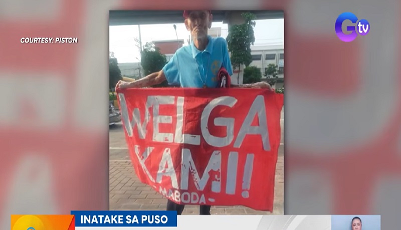 78-anyos na dating tsuper, inatake sa puso habang nakikiisa sa transport strike