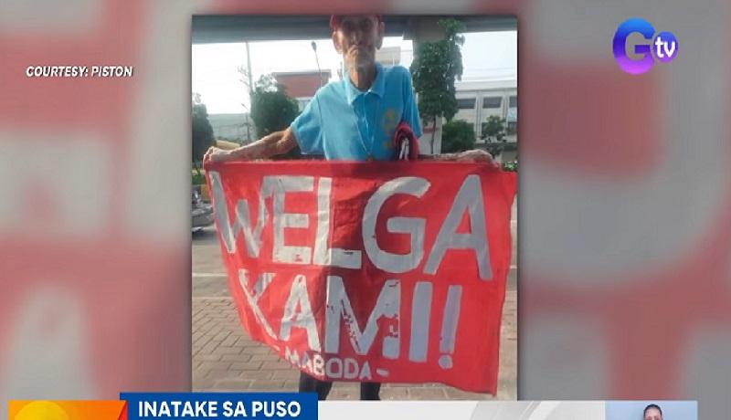 78-anyos na dating tsuper, inatake sa puso habang nakikiisa sa transport strike