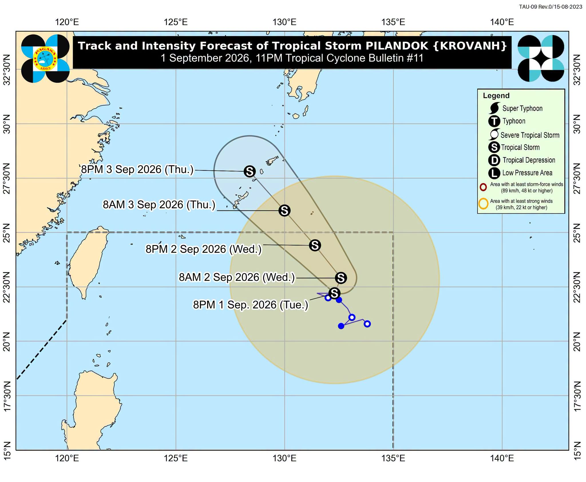 Pilandok maintains strength, moves eastward over Philippine Sea