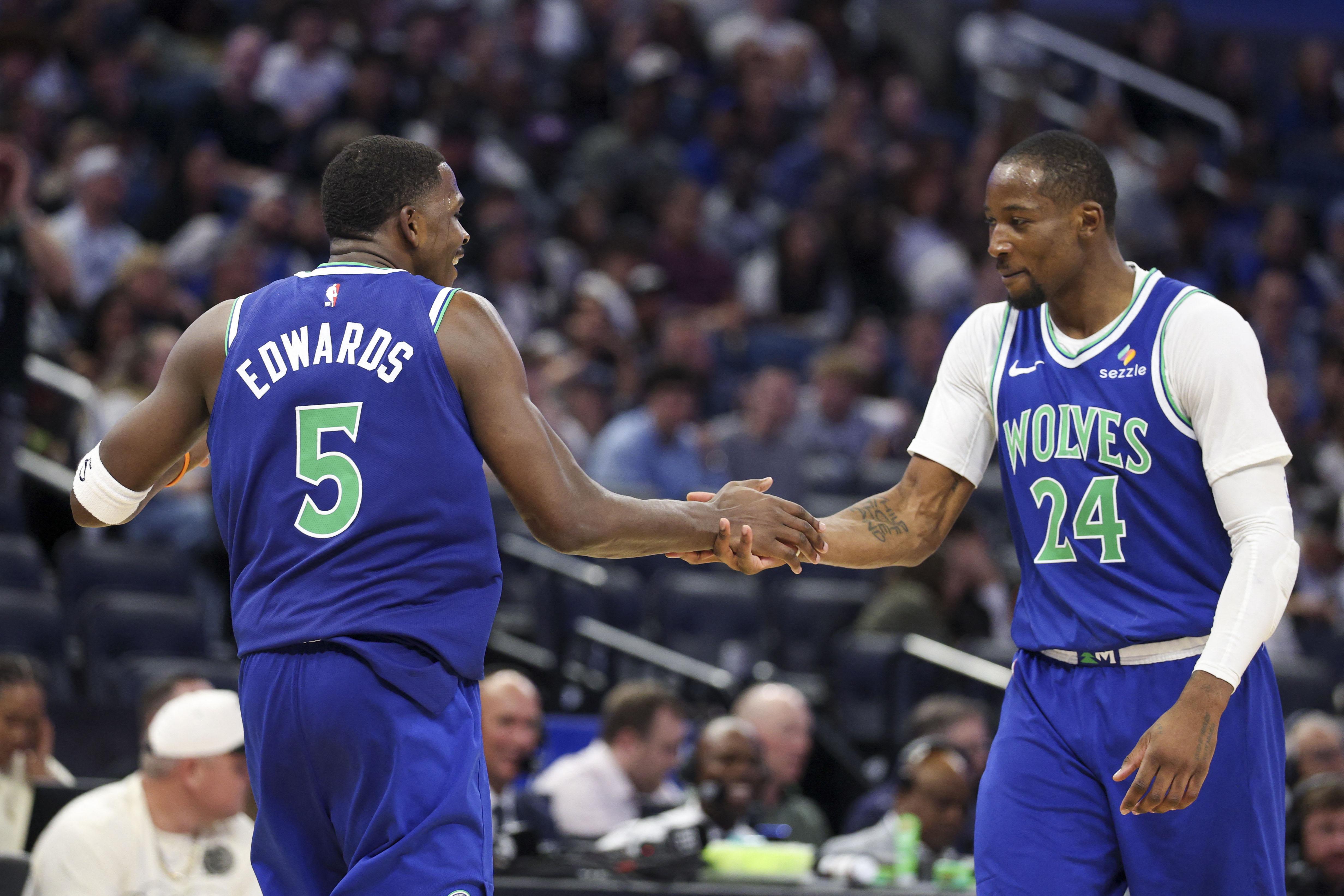 NBA: Anthony Edwards and Jonathan Kuminga of the Minnesota Timberwolves