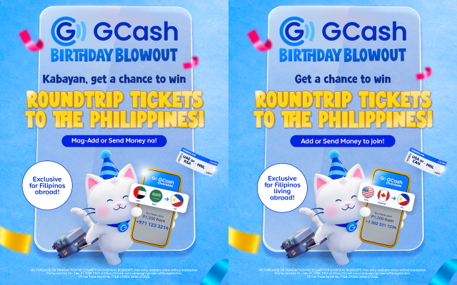 GCash Overseas is also making everyday transactions even more rewarding! Three lucky winners will each receive round-trip flight tickets for two.