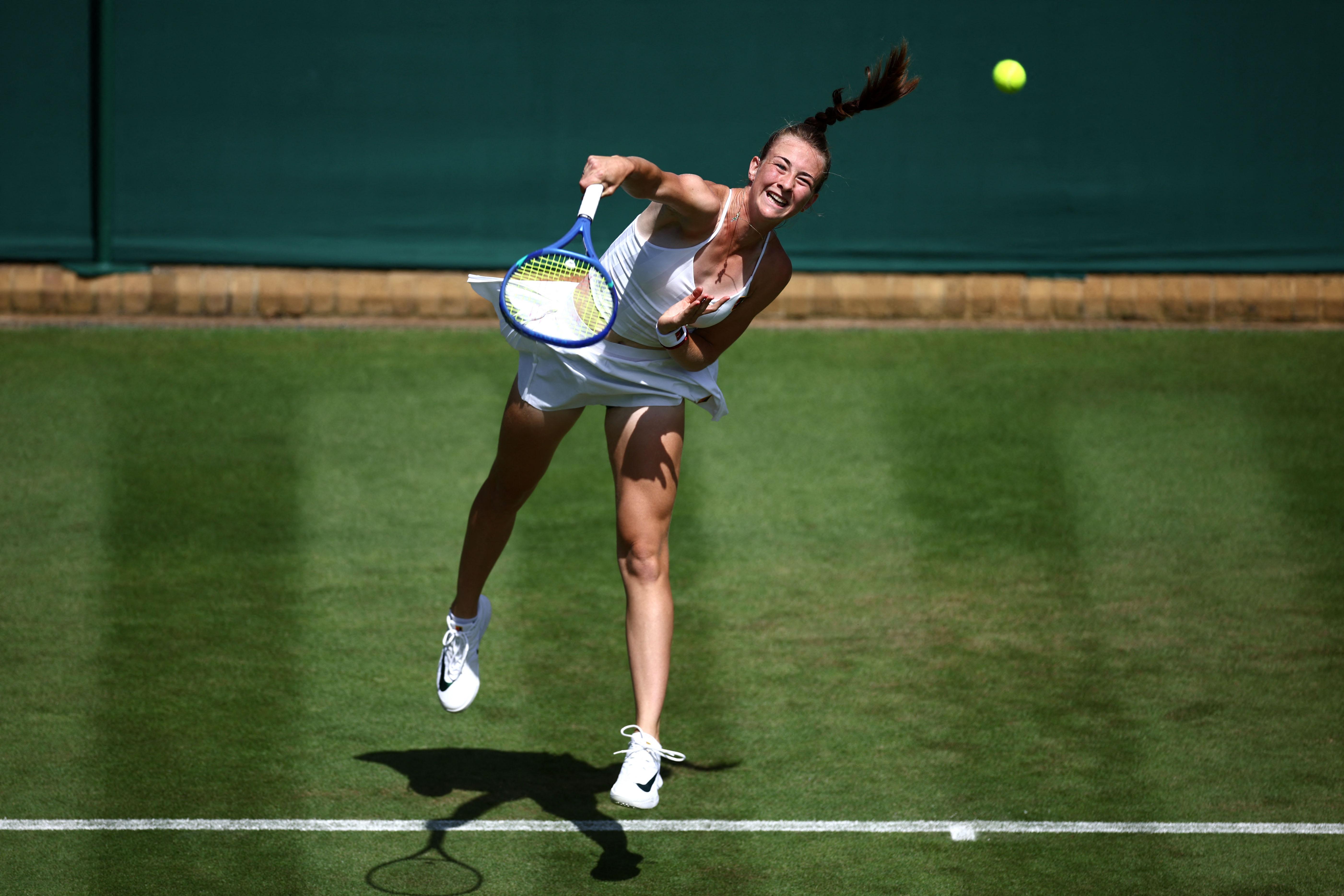 Britain’s Mika Stojsavljevic at the 2026 Wimbledon Championships