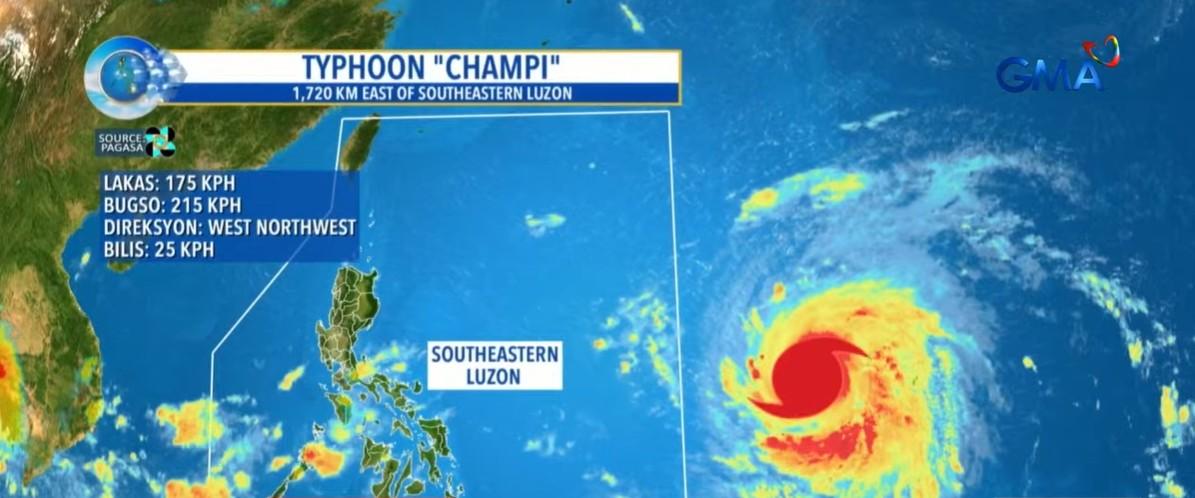 Typhoon Champi outside the Philippine Area of Responsibility