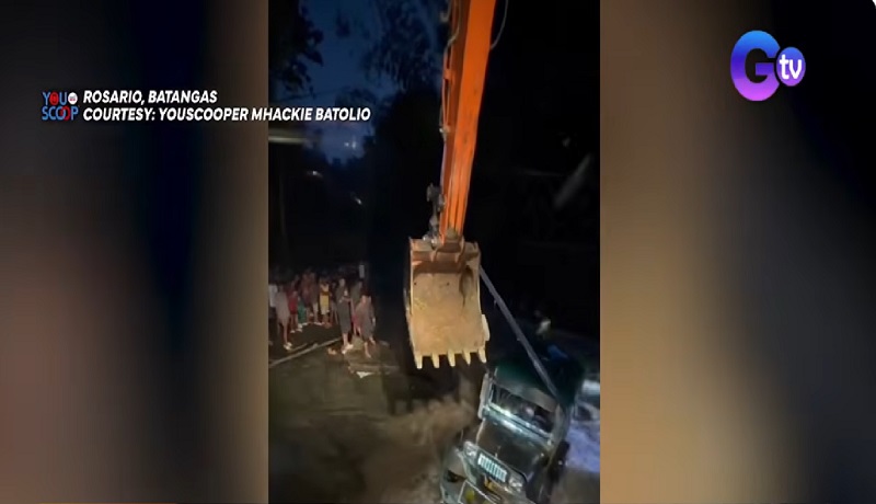 1 pang bangkay, nakita na matapos tangayin ng malakas na agos sa spillway ang 1 jeepney sa Rosario, Batangas