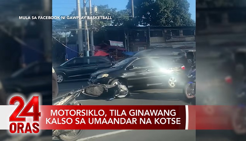 Driver ng kotse na nahuli-cam na may kinakaladkad na motorsiklo, pinagpapaliwanag ng LTO