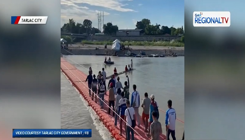 Pontoon bridge na magsisilbing alternatibong tawiran sa Tarlac River, binuksan na