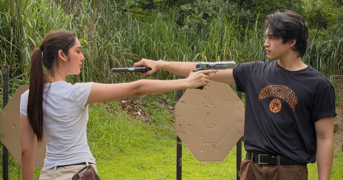 Chanty Videla, Anton Vinzon try out shooting at firing range