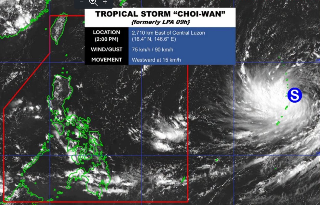 Choi-Wan's trough to cause cloudy skies, rain in Mindanao, parts of Visayas