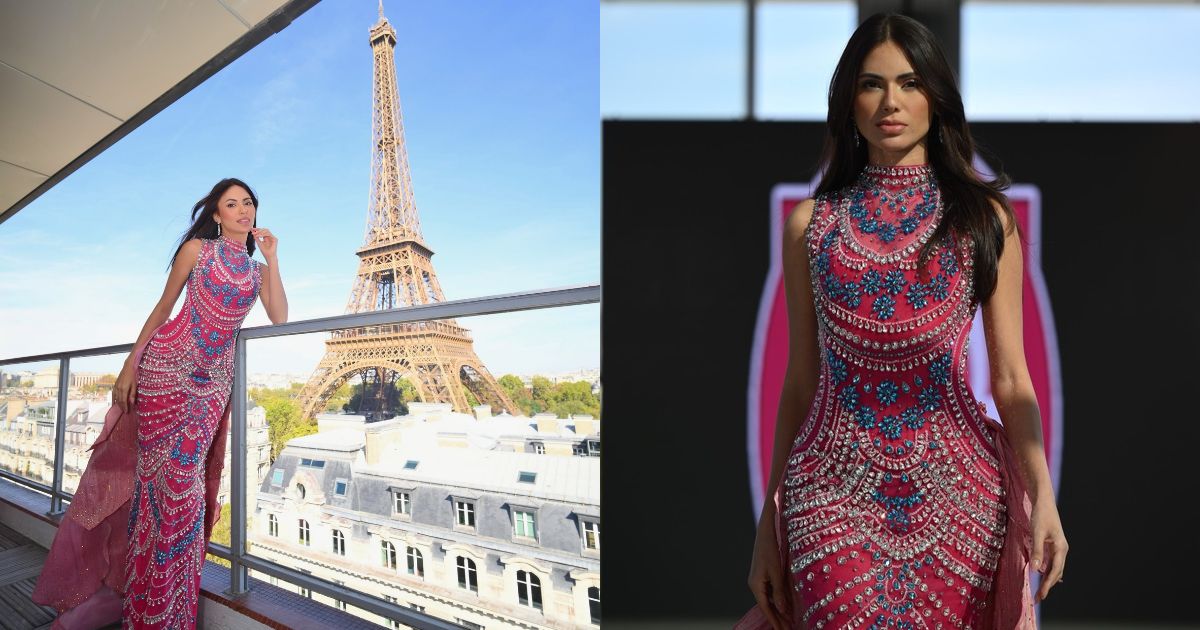 Gazini Ganados struts the runway at Paris Fashion Week