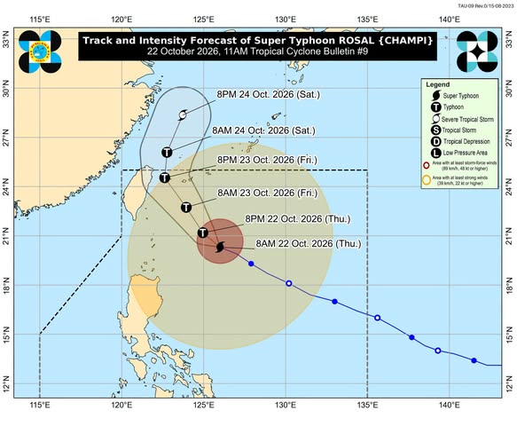 Batanes, parts of Babuyan Is under Signal No. 2 as Rosal moves west northwestward
